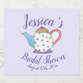 Polka Dot Teapot Aftermiddag Tea Bridal Baby showe Bier Etiket (Enkel label)