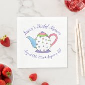Polka Dot Teapot Aftermiddag Tea Bridal Baby showe Servet (Insitu)