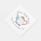 Polka Dot Teapot Aftermiddag Tea Bridal Baby showe Servet (Hoek)
