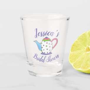 Polka Dot Teapot Aftermiddag Tea Bridal Baby showe Shot Glas