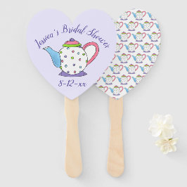 Polka Dot Teapot Aftermiddag Tea Vrijgezellenfeest Handwaaier