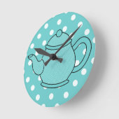 Polka Dot Teapot Ronde Klok (Hoek)