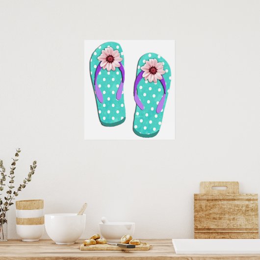 Polka Dot Teenslippers Poster (Keuken)