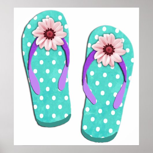 Polka Dot Teenslippers Poster (Voorkant)