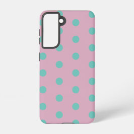 Polka Dot Telefoonhoes (Roze & Aqua) Samsung Galaxy Hoesje