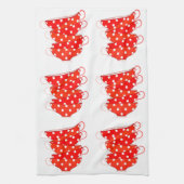  Polka dot theekopje rood wit Theedoek (Verticaal)
