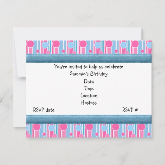 POLKA DOT THEMED BIRTHDAY ARTIJ INVITATIONS KAART (Voorkant)