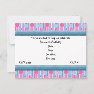 POLKA DOT THEMED BIRTHDAY ARTIJ INVITATIONS KAART