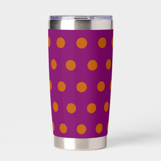Polka Dot Thermal Tumbler (Deep Magenta & Sinaasap Geïsoleerde Drinkbeker (Voorkant)