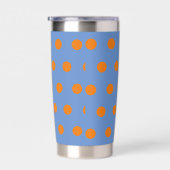 Polka Dot Thermal Tumbler (Denim Blue & Orange) Geïsoleerde Drinkbeker (Rechts)