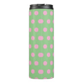 Polka Dot Thermische Tumbler (Sage Groen & Roze) Thermosbeker (Achterkant)