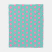 Polka Dot Throw Blanket (Aqua & Roze) Fleece Deken (Voorkant)