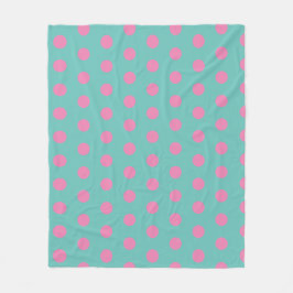 Polka Dot Throw Blanket (Aqua & Roze) Fleece Deken