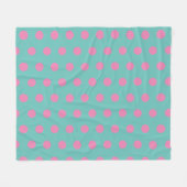 Polka Dot Throw Blanket (Aqua & Roze) Fleece Deken (Voorkant (Horizontaal))
