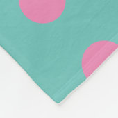 Polka Dot Throw Blanket (Aqua & Roze) Fleece Deken (Hoek)