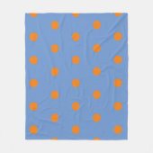 Polka Dot Throw Blanket (Denim Blue en Oranje) Fleece Deken (Voorkant)
