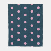 Polka Dot Throw Blanket (Midnight Blue & Soft Pink Fleece Deken (Voorkant)