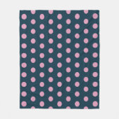 Polka Dot Throw Blanket (Midnight Blue & Soft Pink Fleece Deken (Voorkant)