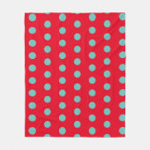 Polka Dot Throw Blanket (Red & Aqua) Fleece Deken (Voorkant)