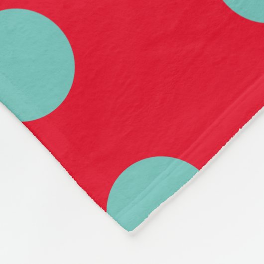 Polka Dot Throw Blanket (Red & Aqua) Fleece Deken (Hoek)