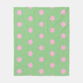 Polka Dot Throw Blanket (Sage Green & Pastel Pink) Fleece Deken (Voorkant)
