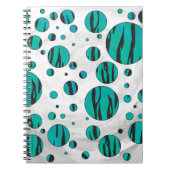 Polka Dot Tiger Black en Blauwgroen afdrukken Notitieboek (Voorkant)