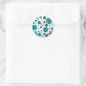 Polka Dot Tiger Black en Blauwgroen afdrukken Ronde Sticker (Tas)