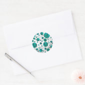 Polka Dot Tiger Black en Blauwgroen afdrukken Ronde Sticker (Envelop)