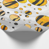 Polka Dot Tiger Black en Oranje print Cadeaupapier (Hoek)