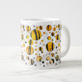 Polka Dot Tiger Black en Oranje print Grote Koffiekop (Voorkant rechts)
