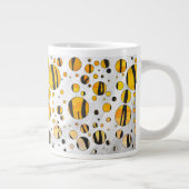 Polka Dot Tiger Black en Oranje print Grote Koffiekop (Rechts)