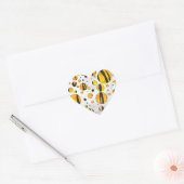 Polka Dot Tiger Black en Oranje print Hart Sticker (Envelop)