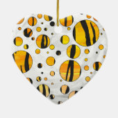 Polka Dot Tiger Black en Oranje print Keramisch Ornament (Achterkant)