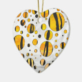 Polka Dot Tiger Black en Oranje print Keramisch Ornament (Links)
