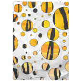 Polka Dot Tiger Black en Oranje print Klembord (Achterkant)