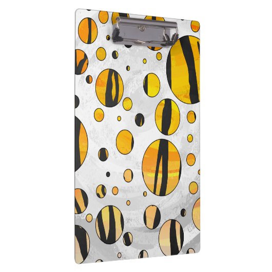 Polka Dot Tiger Black en Oranje print Klembord (Rechts)