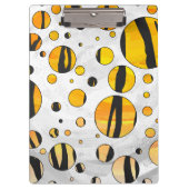 Polka Dot Tiger Black en Oranje print Klembord (Voorkant)