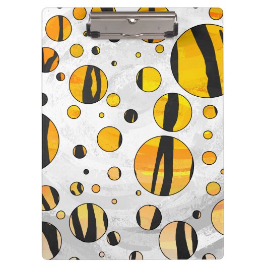 Polka Dot Tiger Black en Oranje print Klembord (Voorkant)
