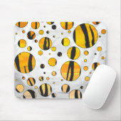 Polka Dot Tiger Black en Oranje print Muismat (Met muis)