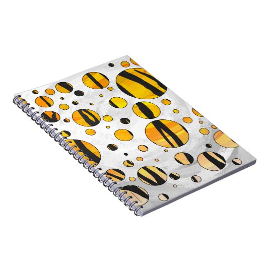 Polka Dot Tiger Black en Oranje print Notitieboek (Rechterzijde)
