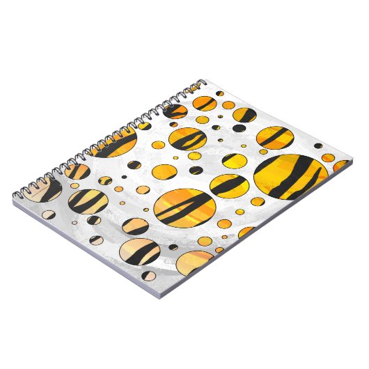 Polka Dot Tiger Black en Oranje print Notitieboek (Linkerzijde)
