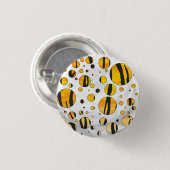 Polka Dot Tiger Black en Oranje print Ronde Button 3,2 Cm (Voorkant /achterkant)