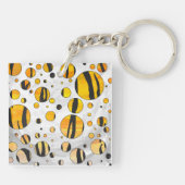 Polka Dot Tiger Black en Oranje print Sleutelhanger (Achterkant)