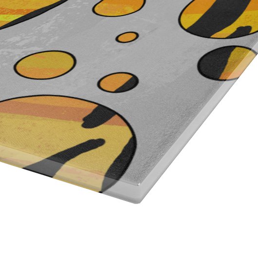 Polka Dot Tiger Black en Oranje print Snijplank (Hoek)