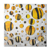 Polka Dot Tiger Black en Oranje print Tegeltje (Voorkant)