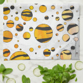 Polka Dot Tiger Black en Oranje print Theedoek (Gevouwen)