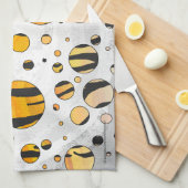 Polka Dot Tiger Black en Oranje print Theedoek (Quarter Fold)