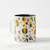 Polka Dot Tiger Black en Oranje print Tweekleurige Koffiemok (Voorkant links)