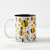 Polka Dot Tiger Black en Oranje print Tweekleurige Koffiemok (Links)