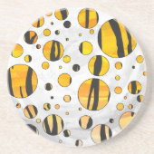 Polka Dot Tiger Black en Oranje print Zandsteen Onderzetter (Voorkant)
